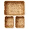 Casafield Set of 3 Water Hyacinth Storage Baskets for Shelves - Woven Organizers with Handles for Bathroom, Laundry, Pantry, Office